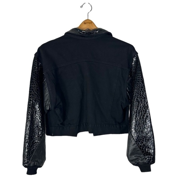 Tamarak Marie Denim Leather Rhinestone Jacket Size Small - Picture 7 of 9